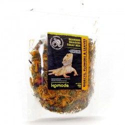 Pokarm 40 g mieszanka ziół i owadów dla Agamy Brodatej Komodo Dragon Treat Mix