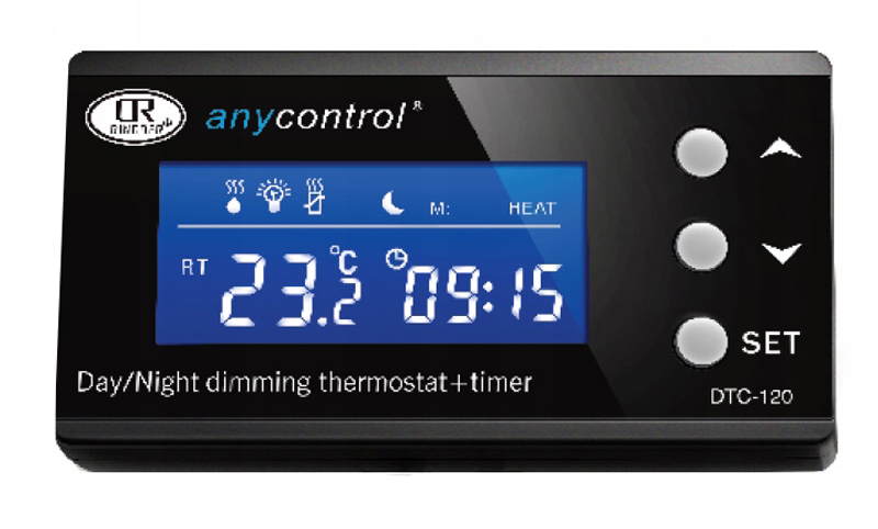 tropical terra sterownik temperatury oswietlenia do terrarium wiwarium inkubatora Ringder DTC-120 termostat z programatorem (timer)