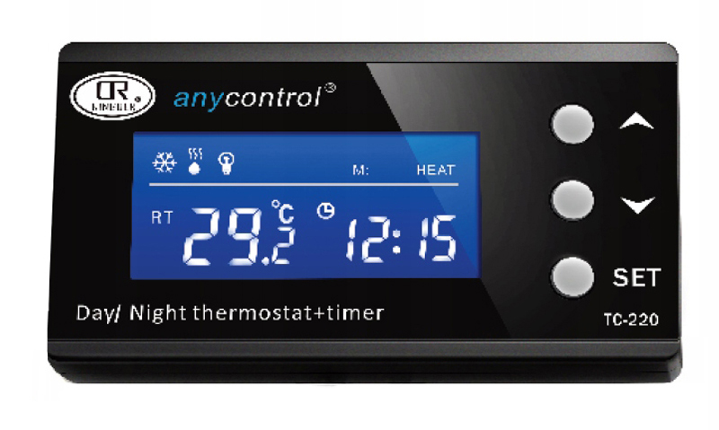 tropical terra sterownik temperatury oswietlenia do terrarium wiwarium inkubatora Ringder TC-220 termostat z programatorem (timer)